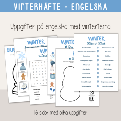 Vinter - Engelska vinterord - Flashcards och skrivblad