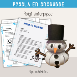 Vinter - Pyssla en snögubbe av papper
