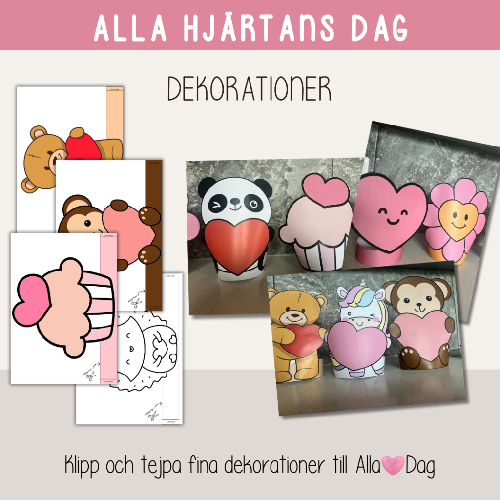 Alla hjärtans dag – Dekorationer till klassrummet