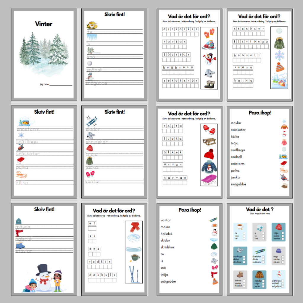 Vinter. Läs-och skrivträning