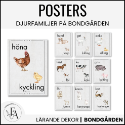 Posters djurfamiljer / djur på bondgården