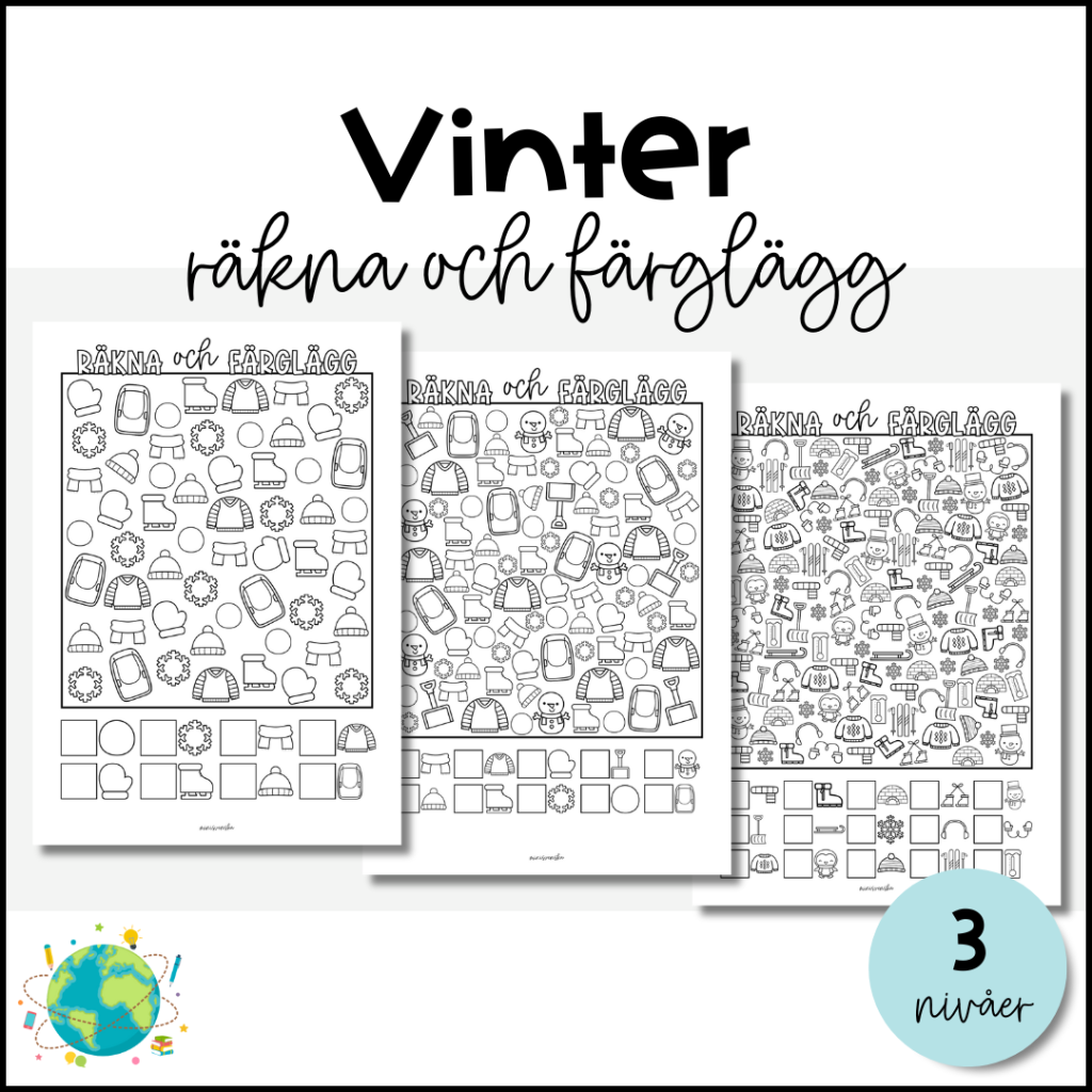 Räkna och färglägg – Vinter