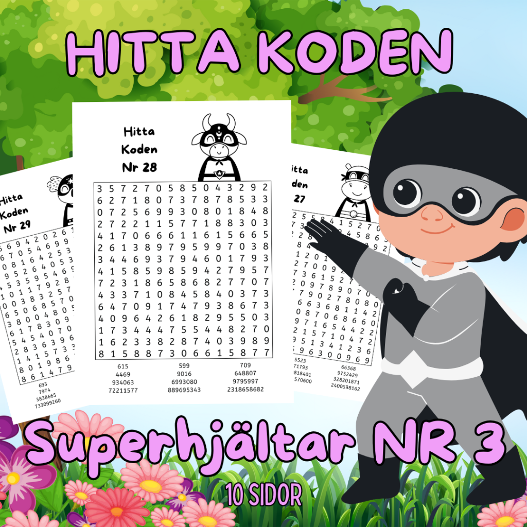 Hitta Koden Superhjältar Nr 3