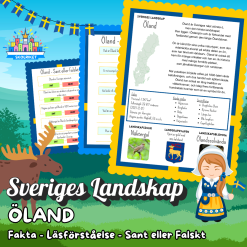 Sveriges Landskap - ÖLAND - Fakta, Läsförståelse och Sant eller Falskt-frågor!