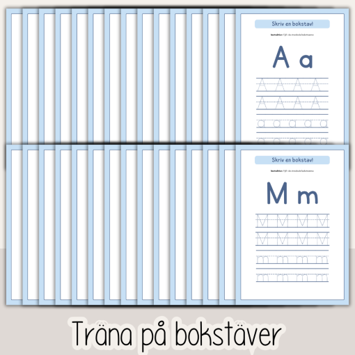 Arbetshäfte bokstäver och siffror - tema Vinter - 53 sidor
