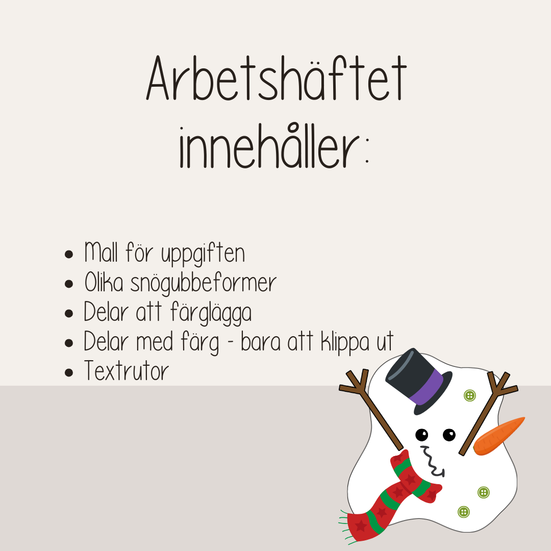 Vinter - Pyssel - Den smälta snögubben