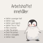 Vinter – Engelska vinterord – Flashcards och skrivblad - bild 3