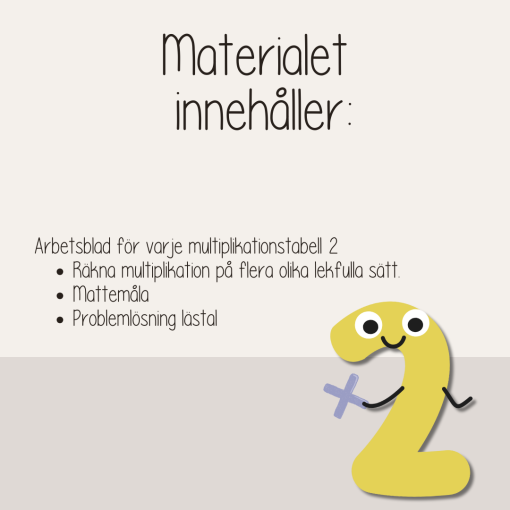Multiplikation - Träna tvåans multiplikationstabell - Arbetshäfte