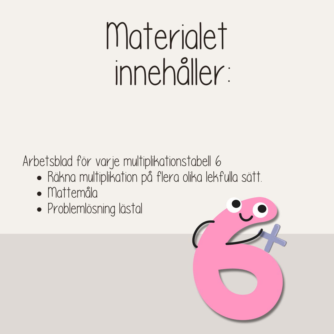 Multiplikation - Träna sexans multiplikationstabell - Arbetshäfte