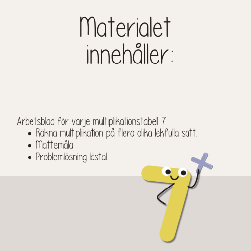 Multiplikation - Träna sjuans multiplikationstabell - Arbetshäfte