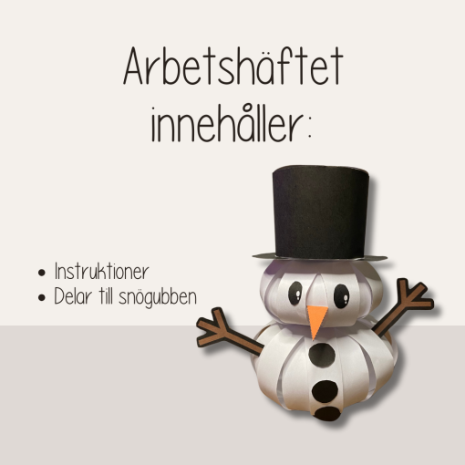 Vinter - Pyssla en snögubbe av papper