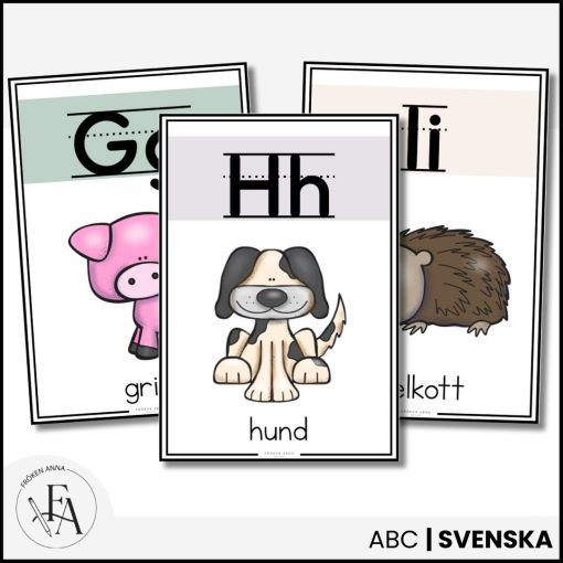 Väggalfabet med stödlinjer | Tema djur