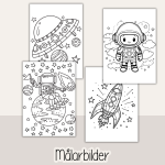 Arbetshäfte bokstäver och siffror – tema Rymden - bild 5