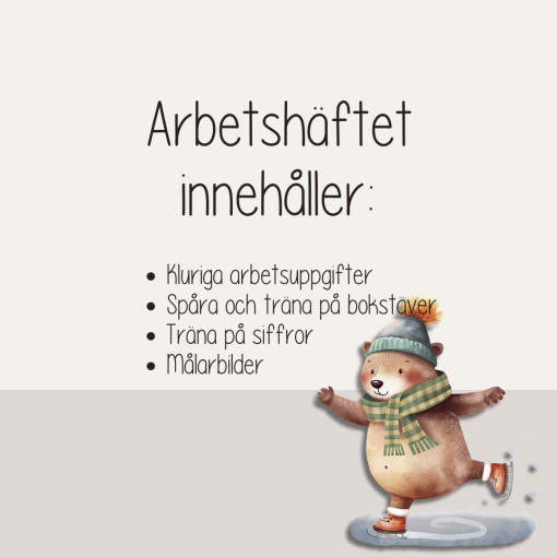 Arbetshäfte bokstäver och siffror - tema Vinter - 53 sidor