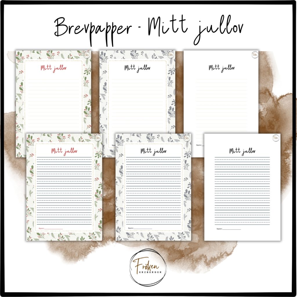Brevpapper – Mitt jullov