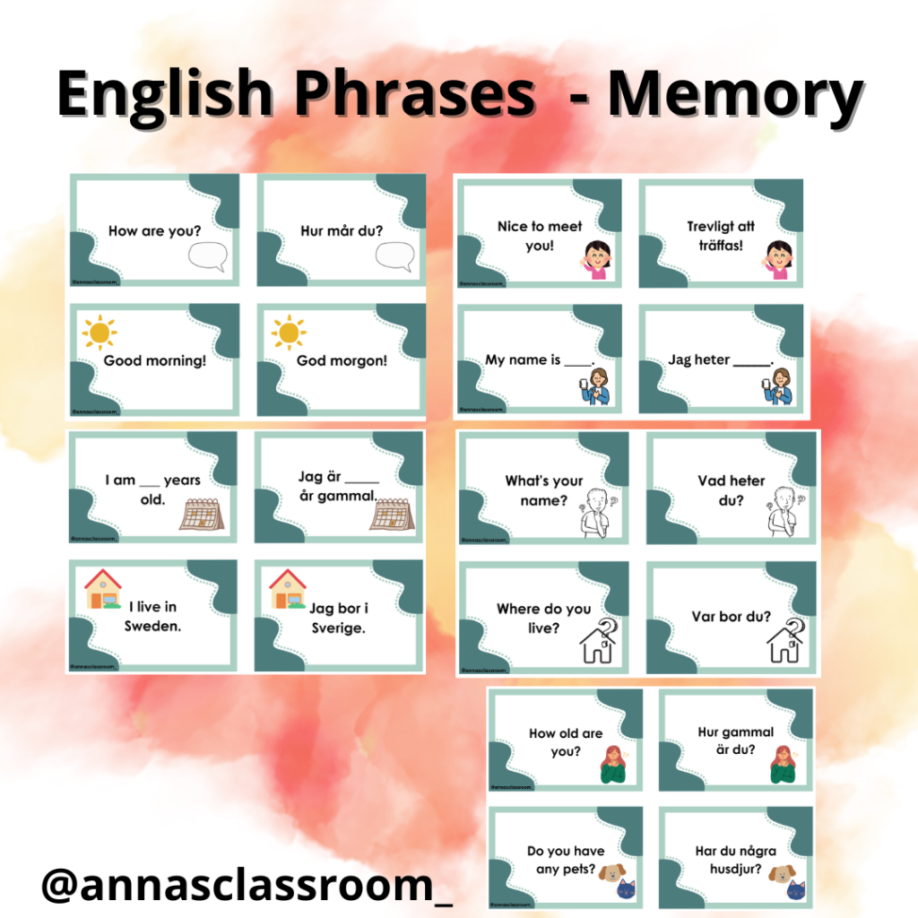 English memory – Find the phrase