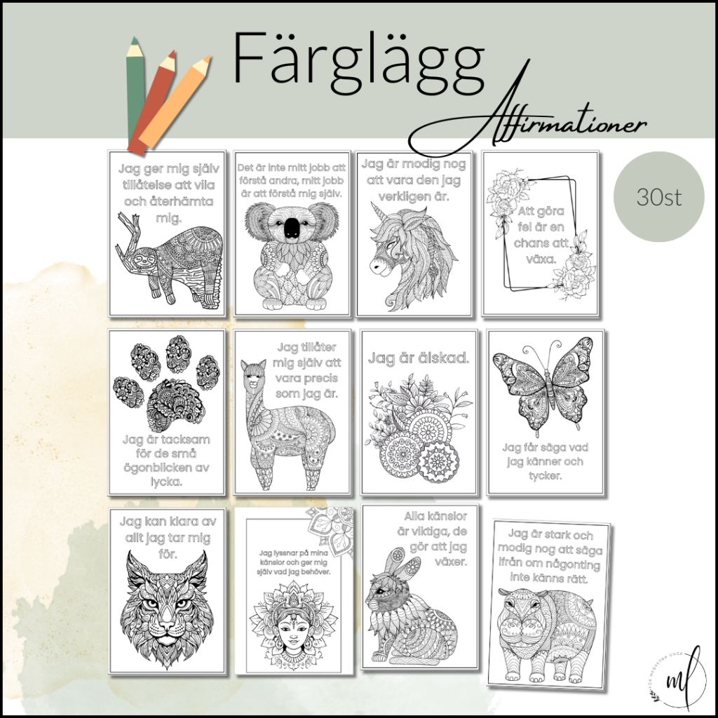 Färglägg affirmationer