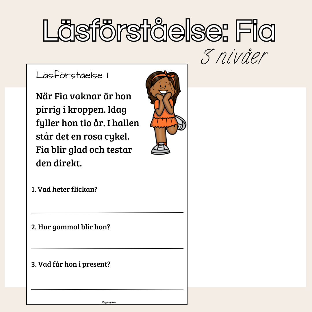 Läsförståelse: Fia