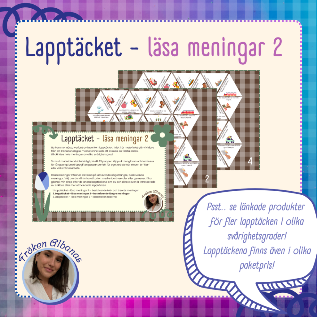 Lapptäcket – läsa meningar 2