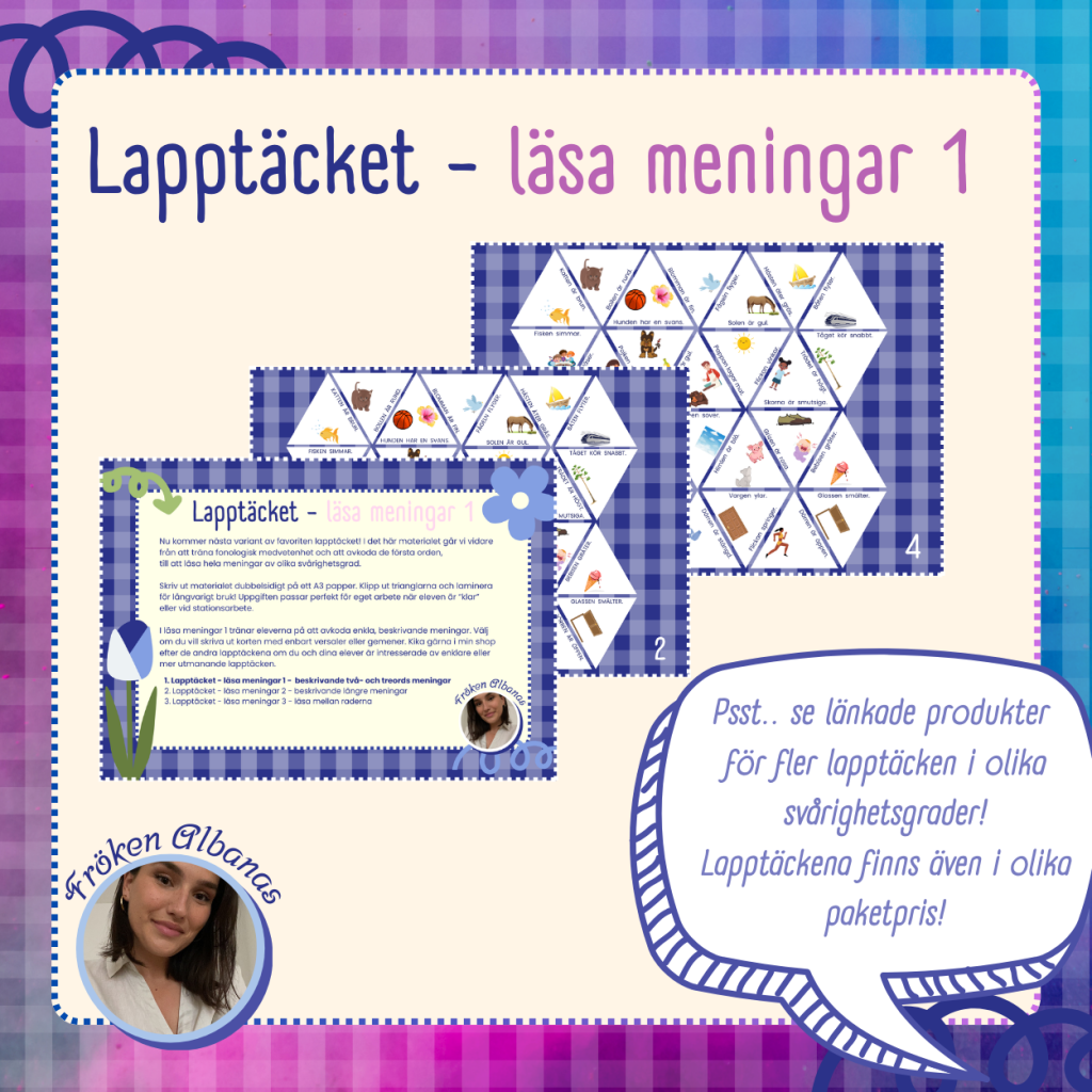 Lapptäcket – läsa meningar 1
