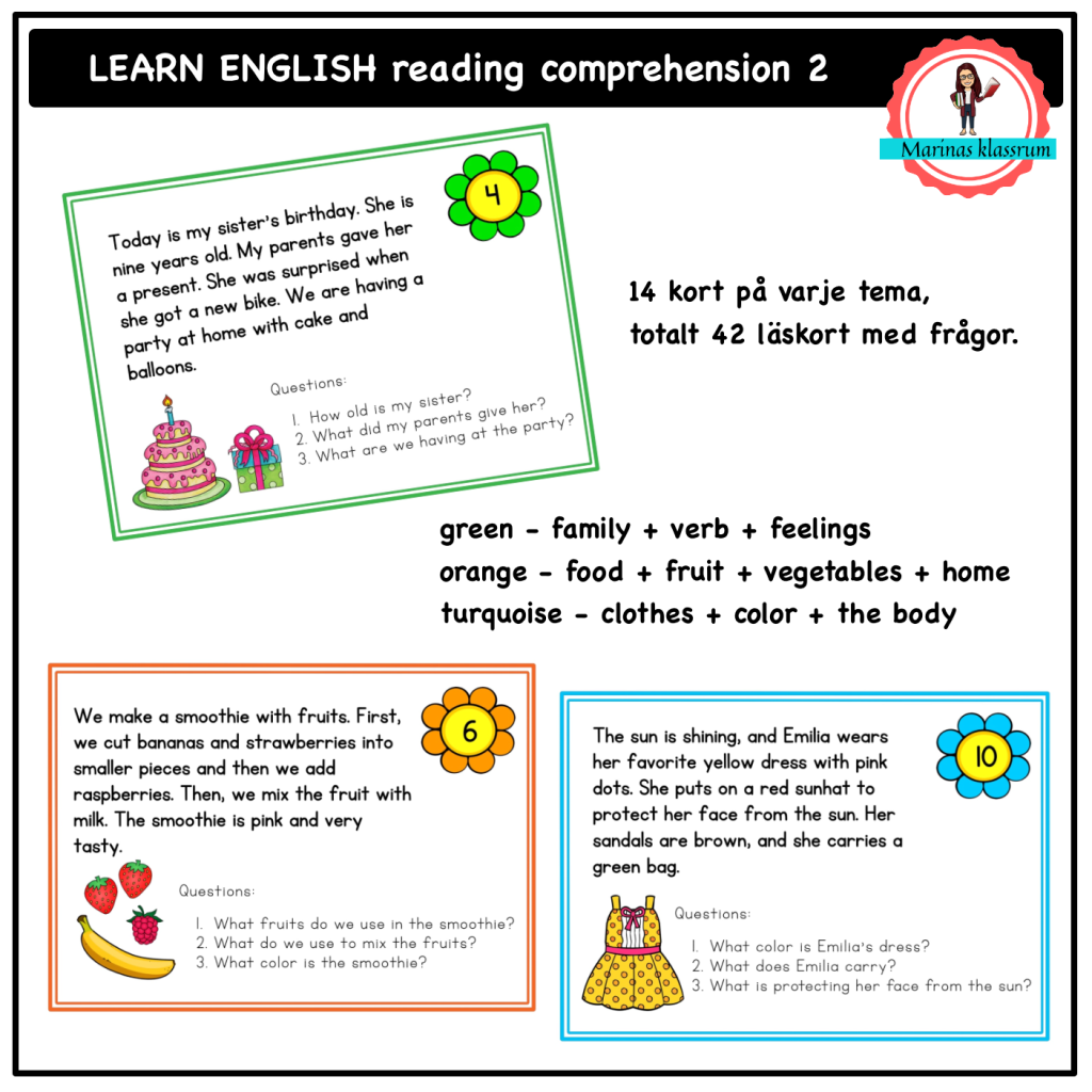 Learn English reading comprehension – package 2