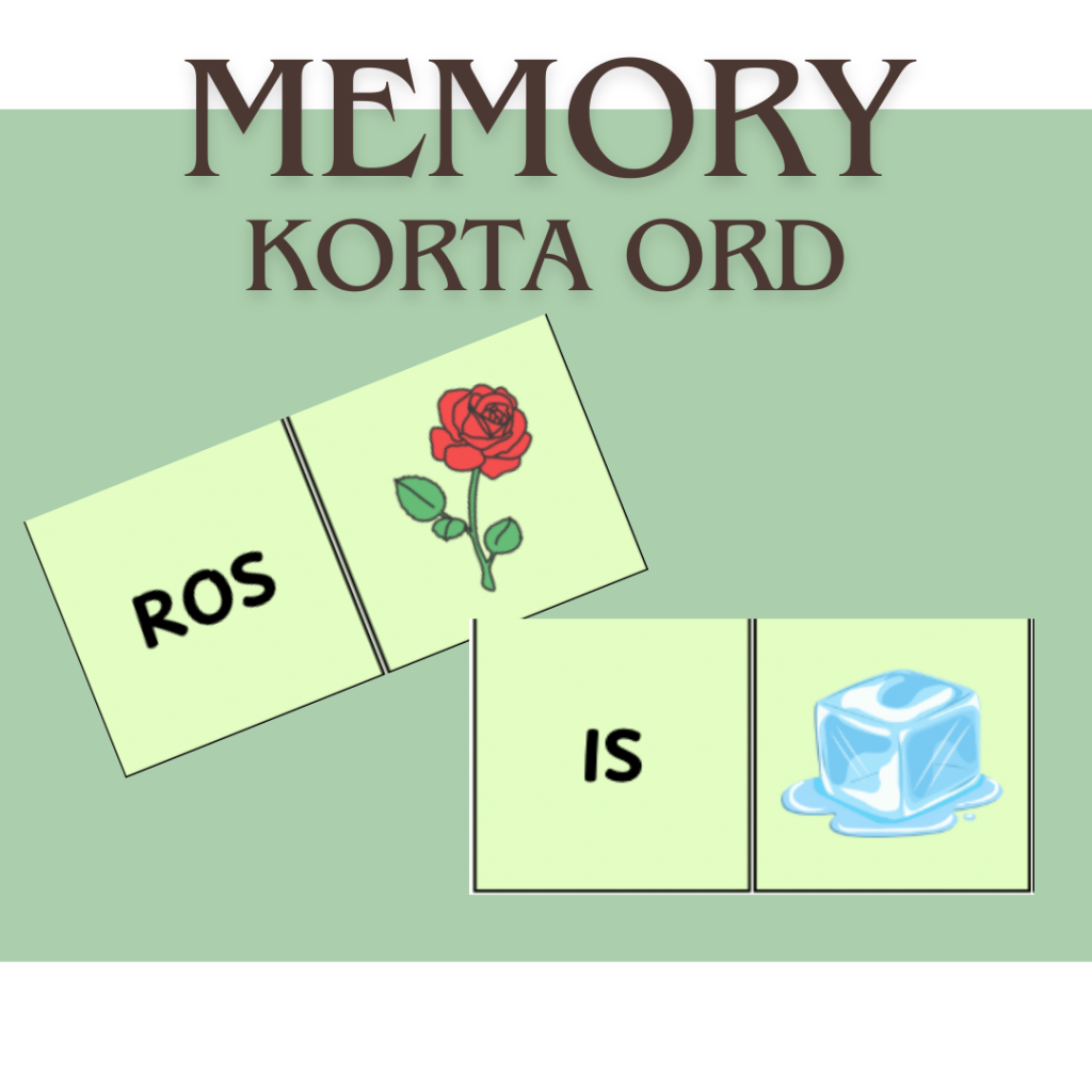 Memory – korta ord – Versaler