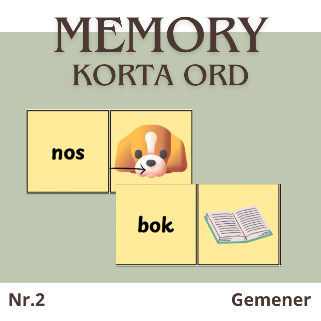Memory nr.2 – korta ord – gemener