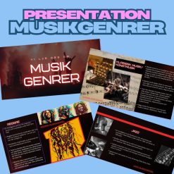 Musikgenrer presentation med tillhörande uppgift + test