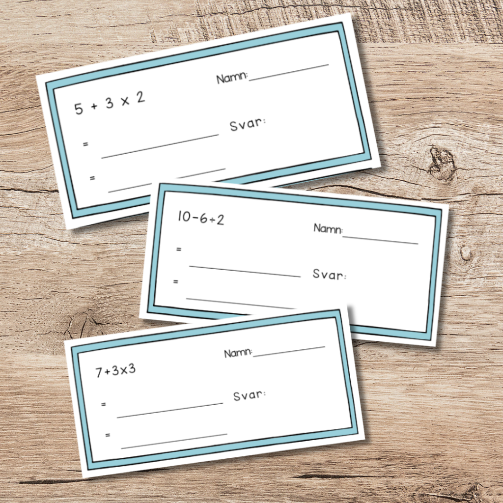 Startuppgifter Prioriteringsregler