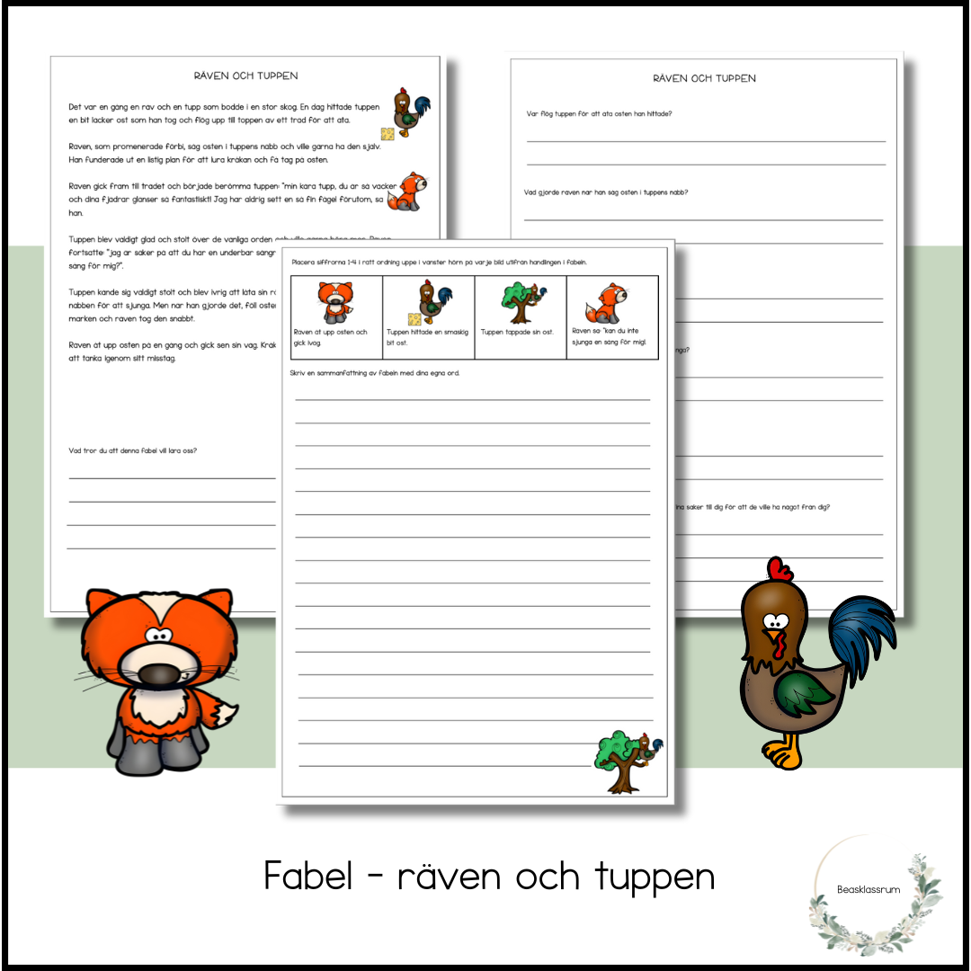 Fabel - räven och tuppen