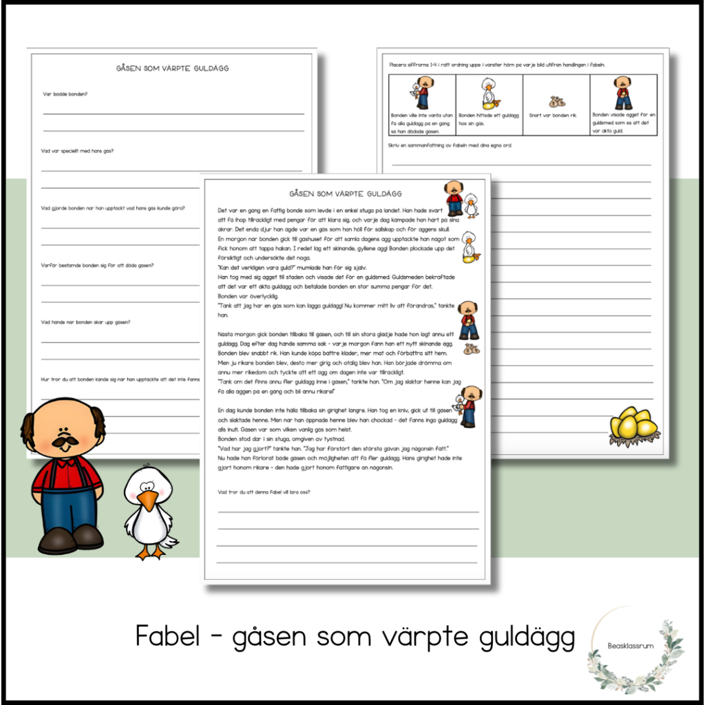 Fabel – gåsen som värpte guldägg