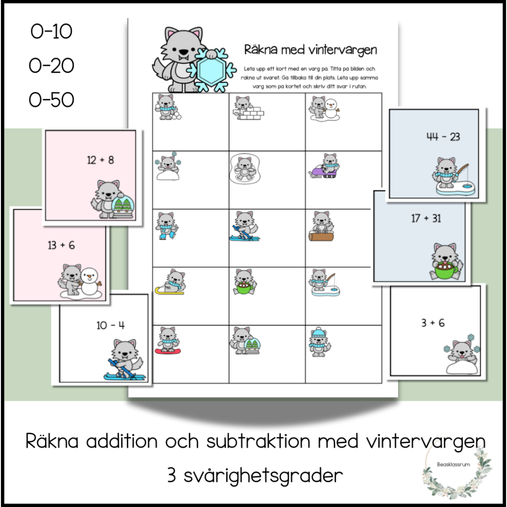 Räkna med vintervargen – 3 nivåer