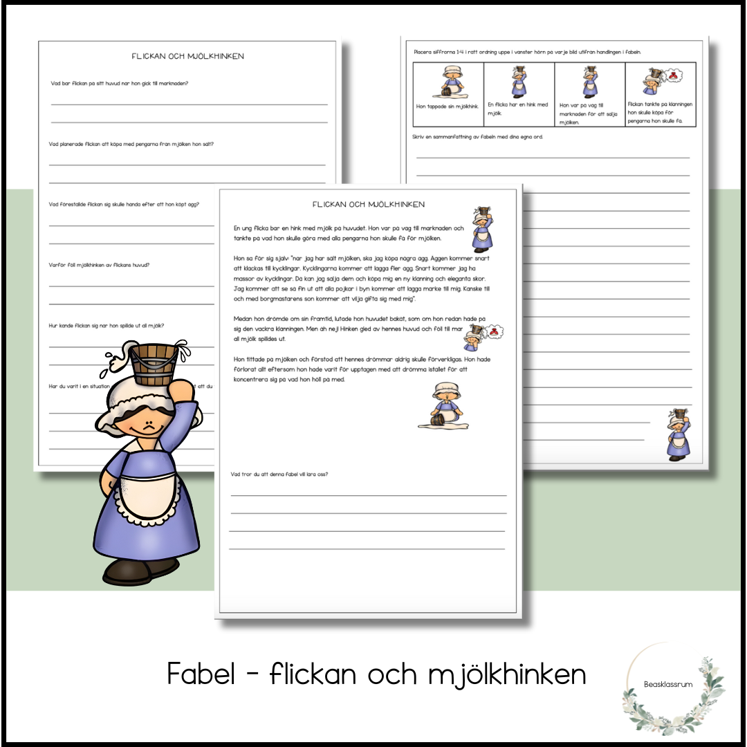 Fabel - flickan och mjölkhinken
