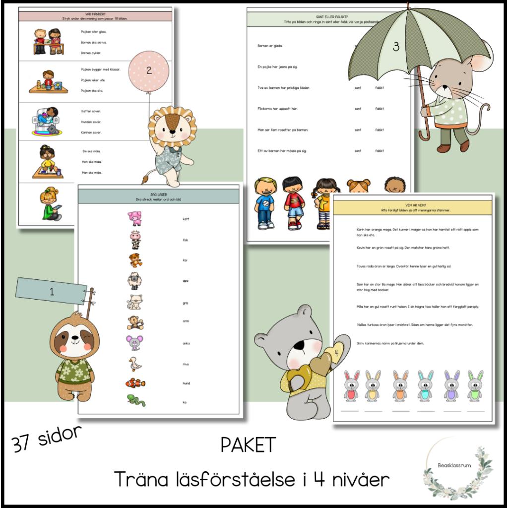 Träna läsförståelse PAKET 1-4
