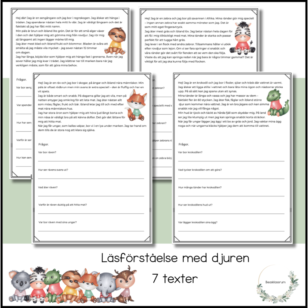 Läsförståelse med djuren