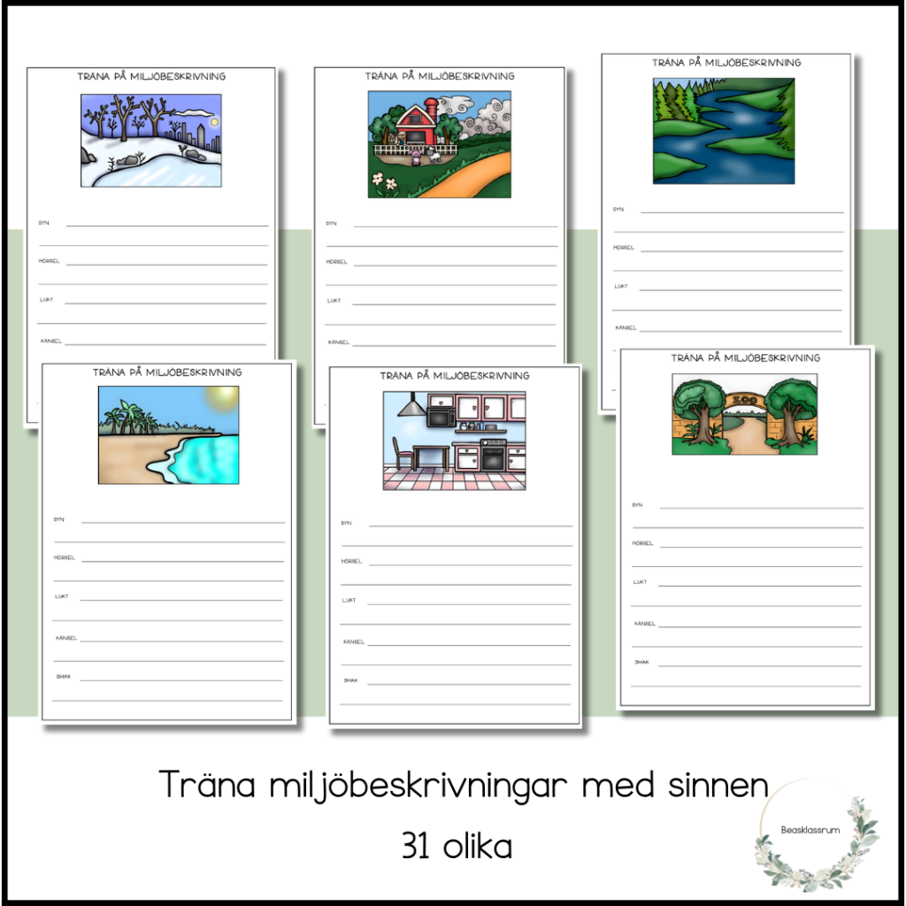 Träna miljöbeskrivning med sinnen