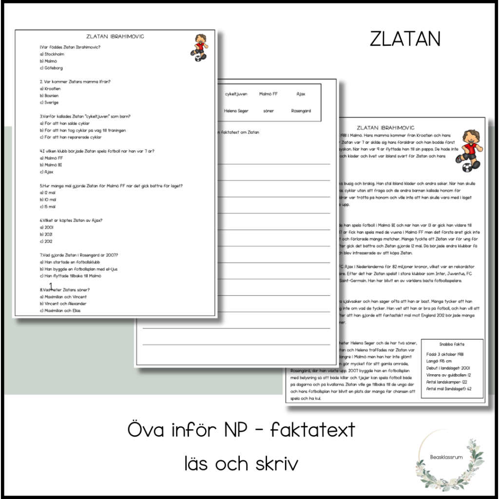 Träna inför NP – faktatext Zlatan