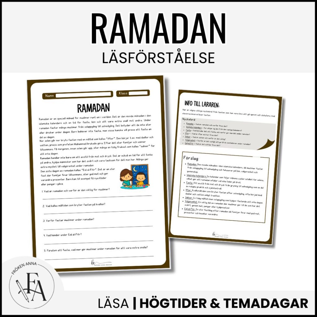 Ramadan – Läsförståelse och nyckelord
