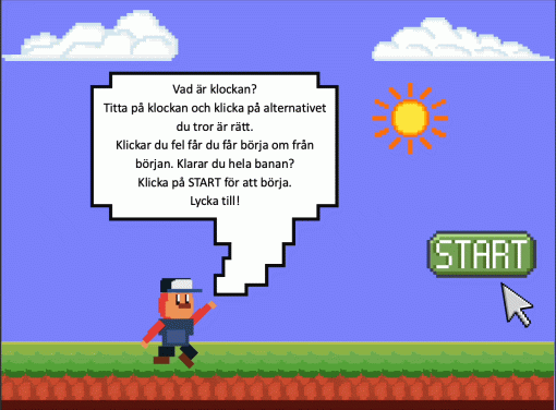 Interaktivt spel - analoga klockan
