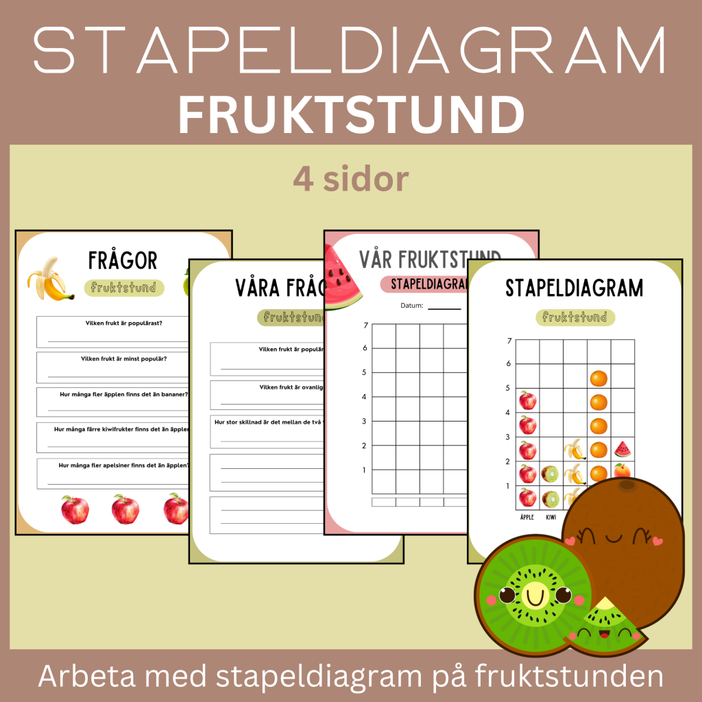 Stapeldiagram – Arbeta med stapeldiagram på fruktstunden, 4 sidor