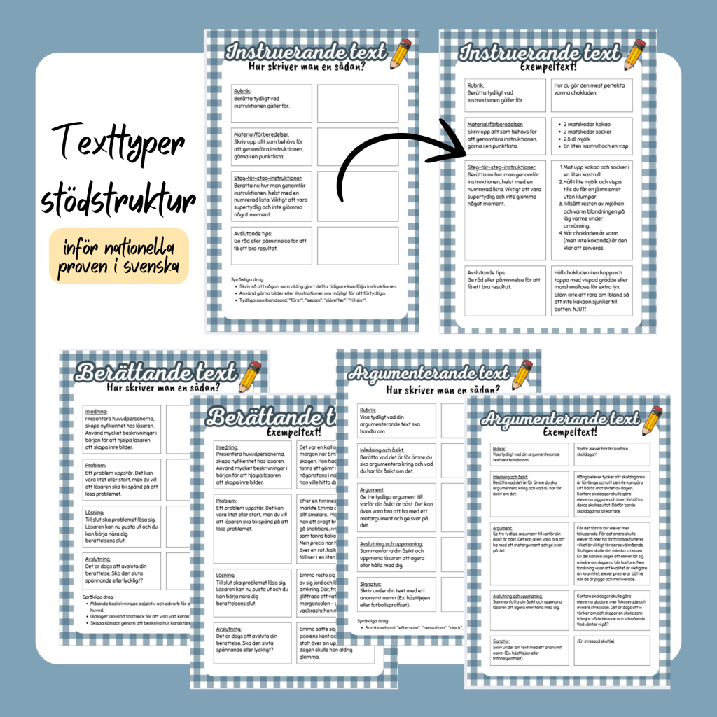 Stödstruktur texttyper