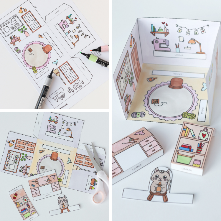 Pyssla dockhus - pysselrum