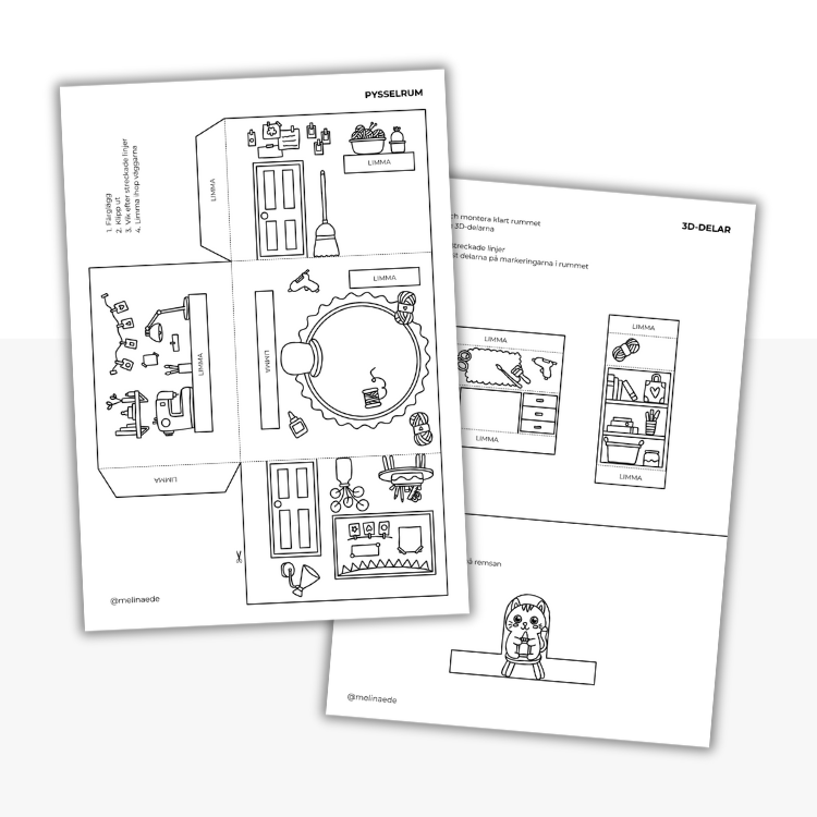 Pyssla dockhus - pysselrum