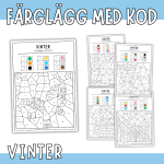Färglägg med kod- Vinter - bild 1