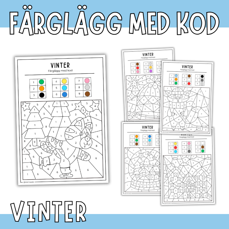Färglägg med kod- Vinter