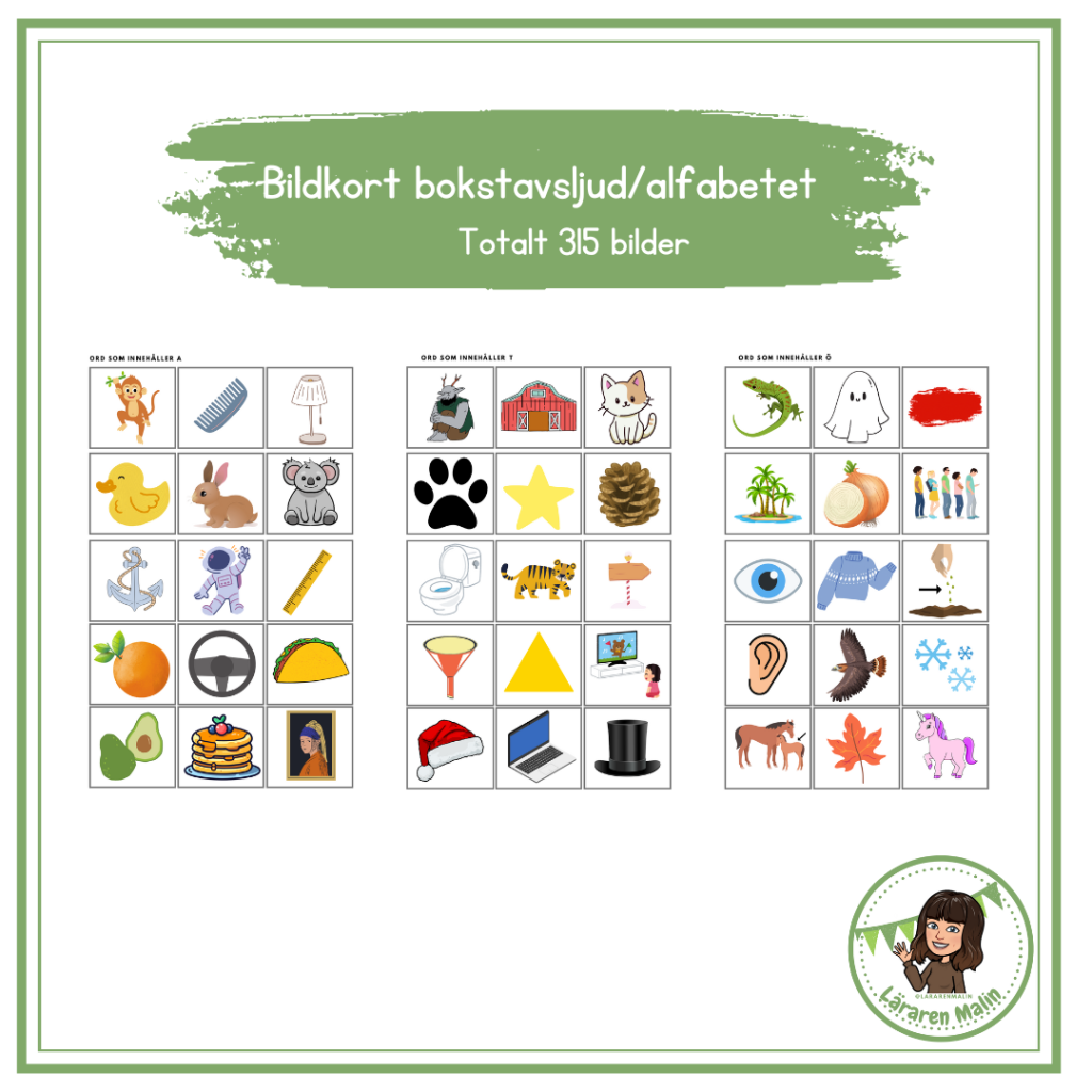 Bildkort/bokstavskort (totalt 135 st)