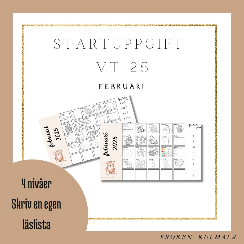 Startuppgifter vt 25 februari
