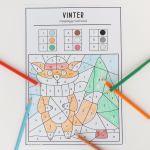 Färglägg med kod- Vinter - bild 2