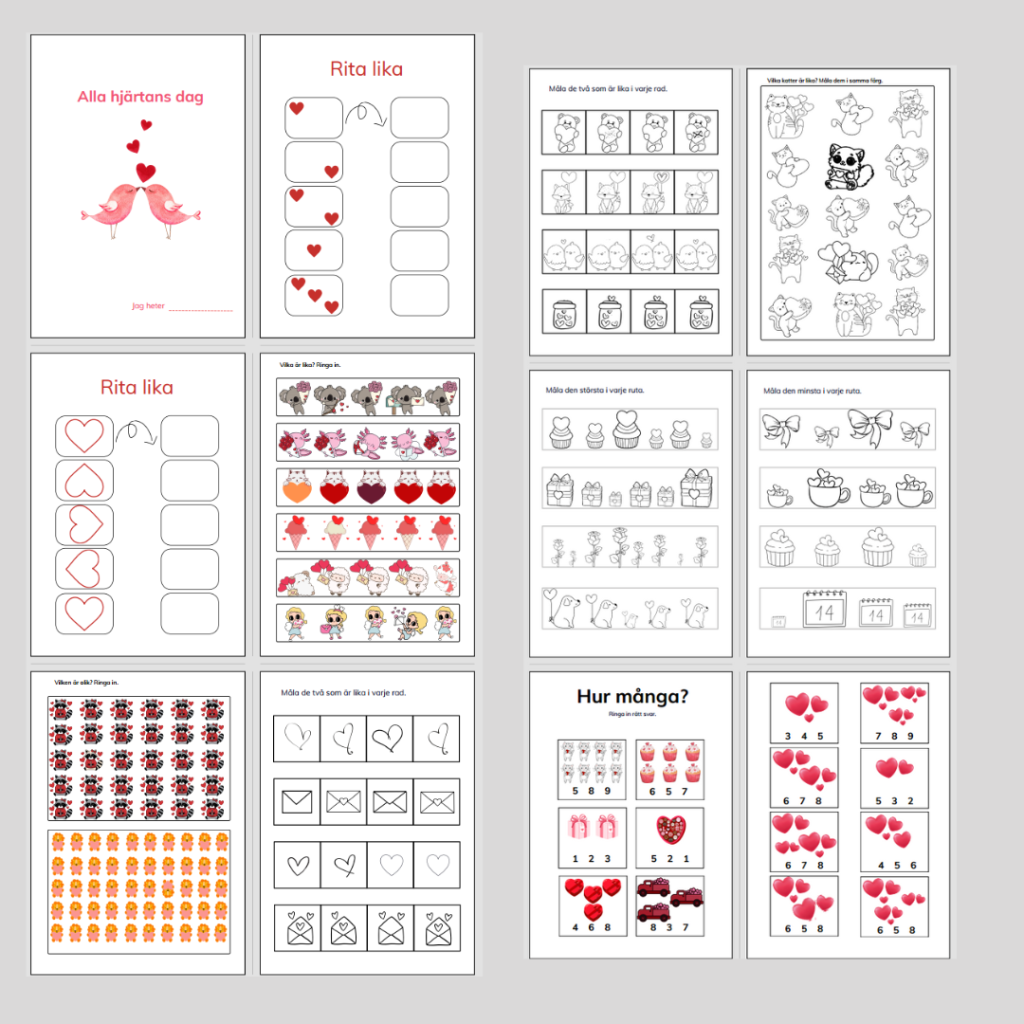 Alla Hjärtans dag, arbetshäfte