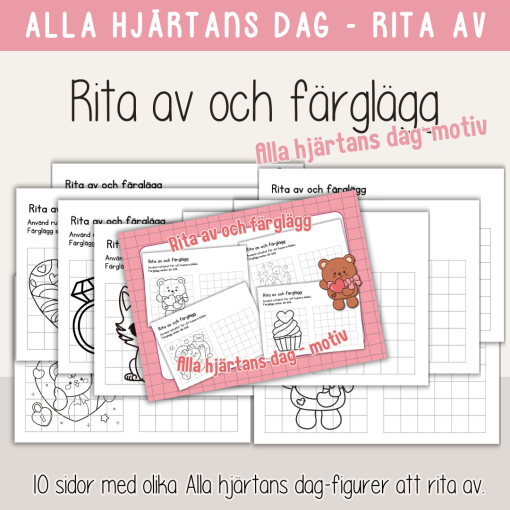 Alla hjärtans dag - Stort paket med pyssel och aktivitetshäfte